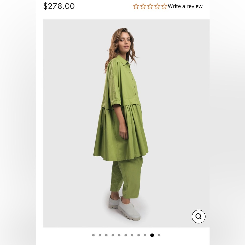 Oversized  Callie Babydoll Dress Green Size Large Lagenlook